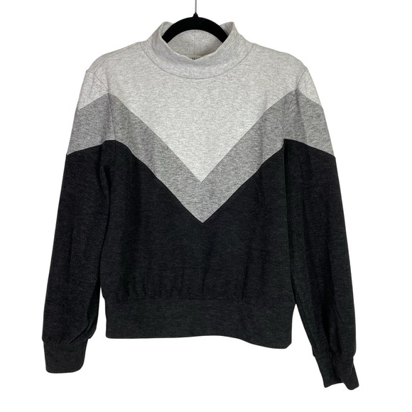 Evereve Womens Small Soft Knit Crewneck Sweater Casual Classic Black Gray Preppy - Picture 1 of 5
